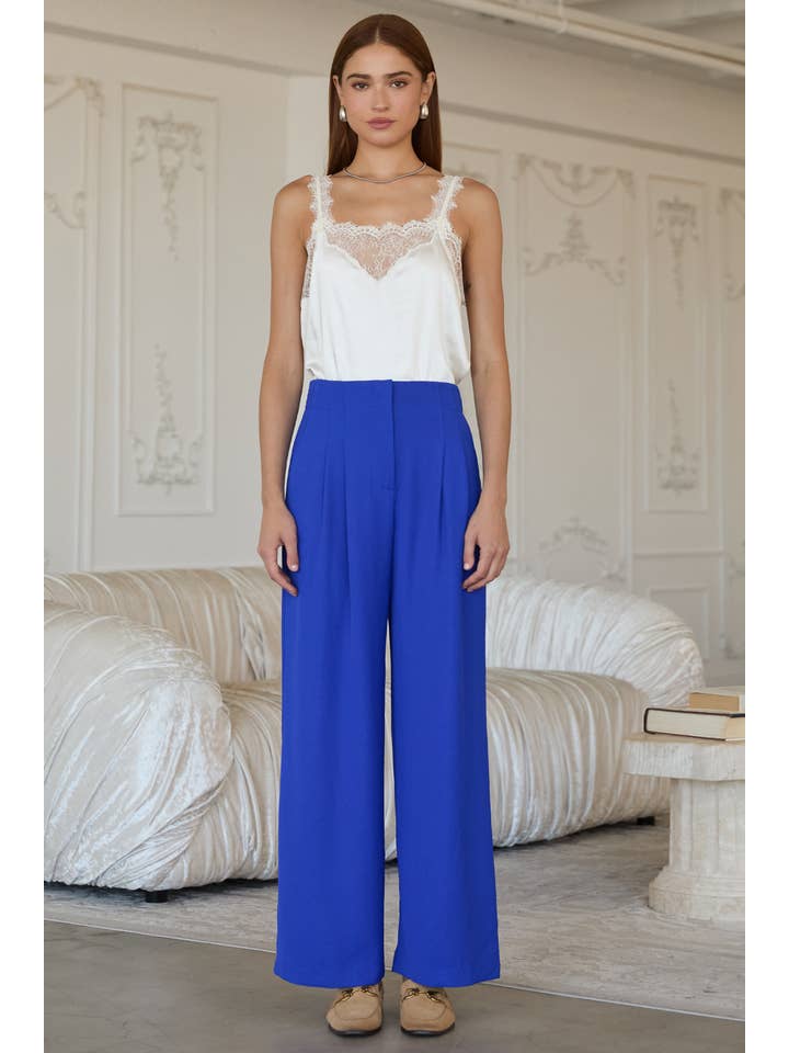 SKIES ARE BLUE - Wholesale Pants - Women's - Recycled Poly Wide Leg Pants6