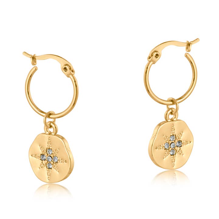 Celena Encrusted Stars Earrings for wholesale by Big Metal London