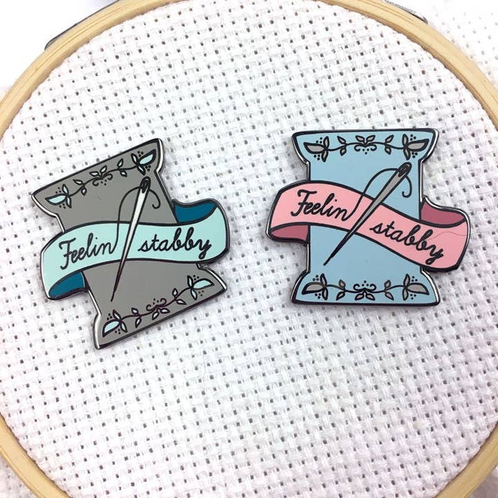 Snarky Crafter Designs - Wholesale Embroidery/cross-stitch supplies - Feeling Stabby Spool Needle Minders5
