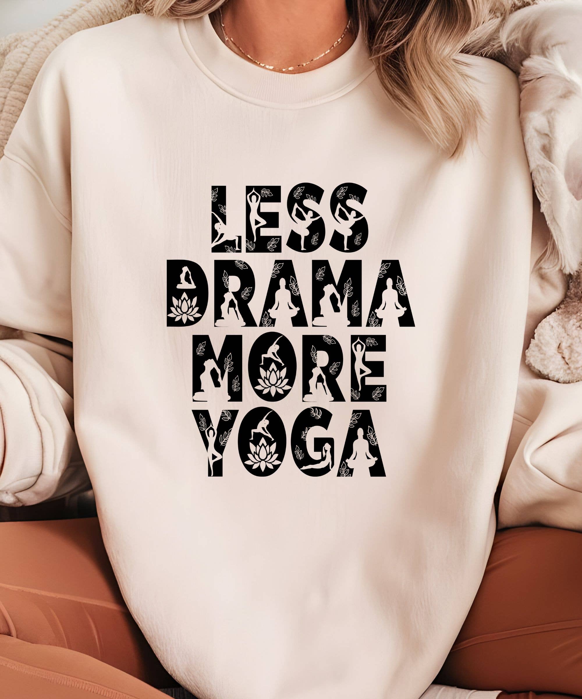 Midday USA - Vente Sweat-shirt à imprimés – femme - Chandail de yoga Less Drama More7