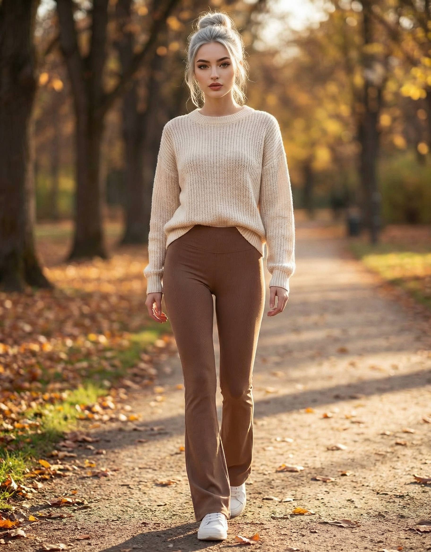 42POPS – Engroshandel Sports-/loungeleggings – til kvinder – ,,._ Smørbløde Flare Ben Højtaljede Yogabukser5