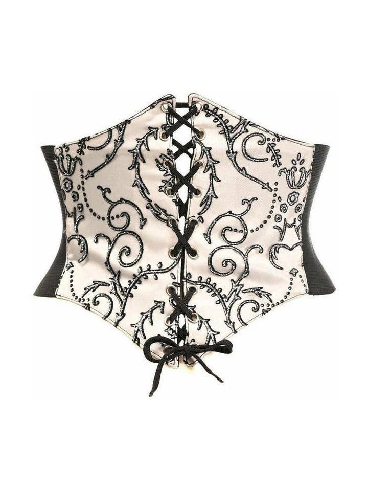 Daisy Corsets - Vente Corset – femme - Serre-ceinture corset brodé ivoire somptueux