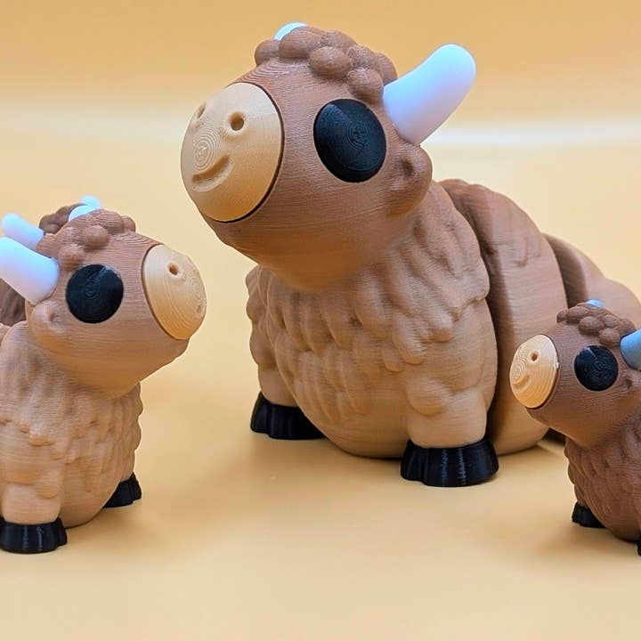 Great American Designs - Venta al por mayor Pelota antiestrés - Niños - Juguete articulado impreso en 3D Baby Bison