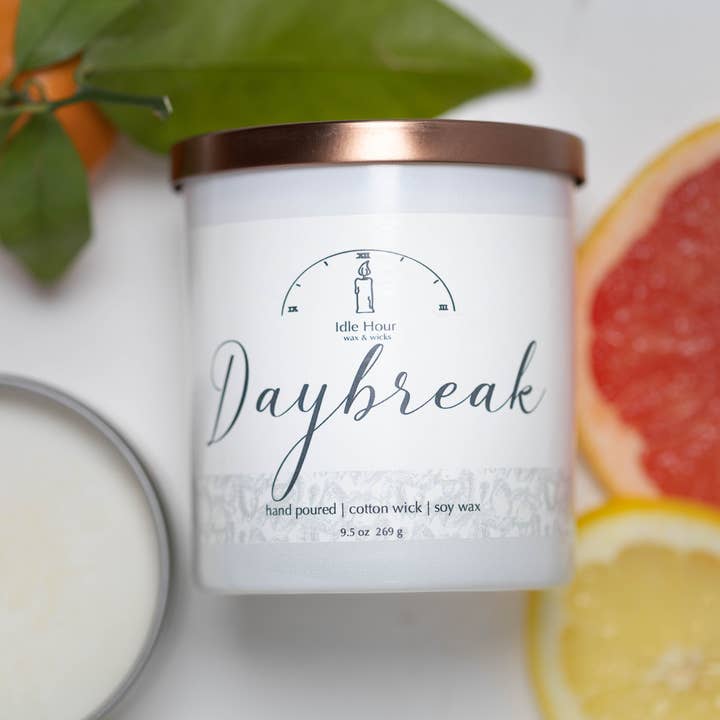 Idle Hour Wax & Wicks - Wholesale Jar/Filled Candle - Daybreak, 9.5 oz jar Soy Wax Candle1