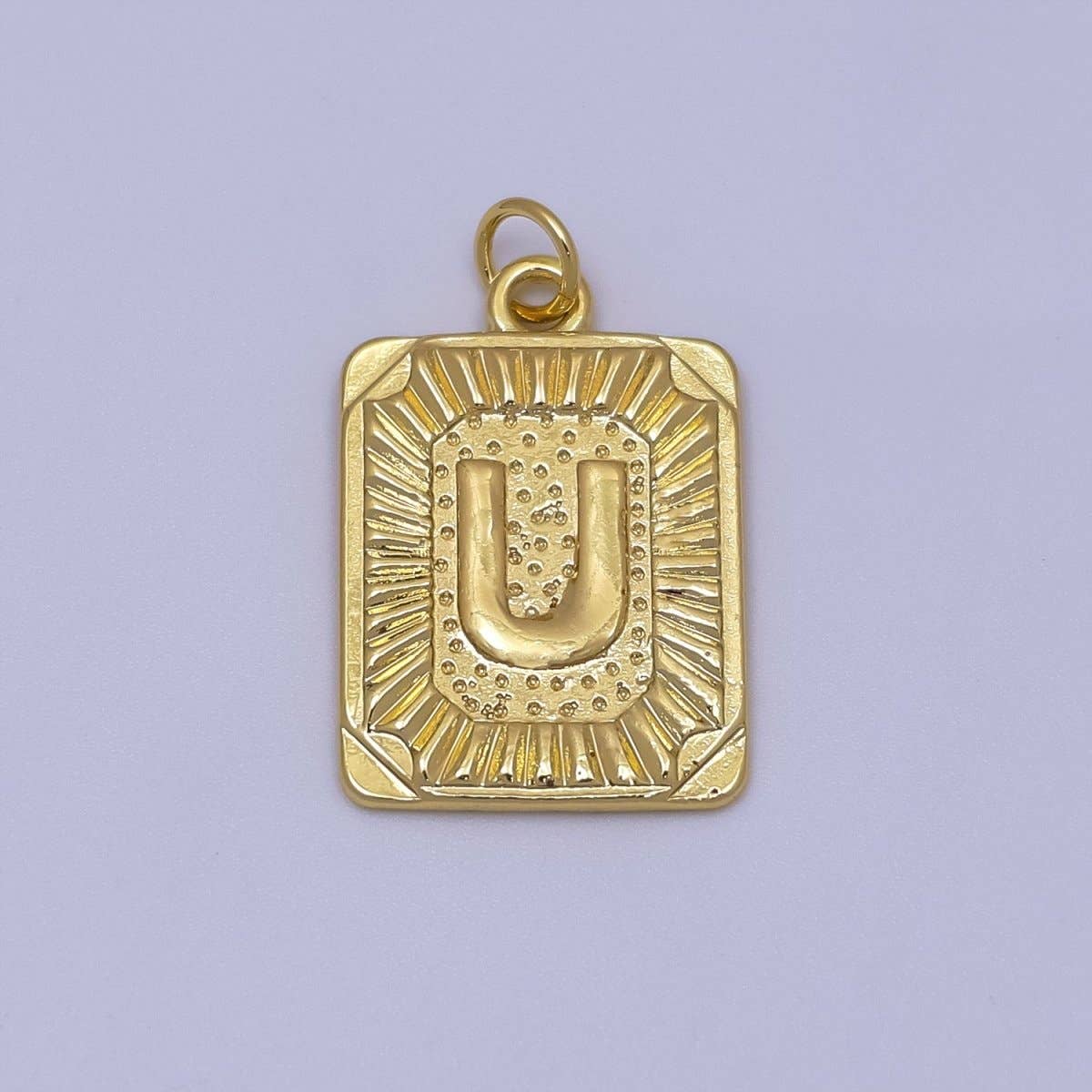 Aim Eternal - Wholesale Individual Charm/Pendant - 24k Gold Filled Initial Tag Letter Charm A - Z Alphabet Letter Tile Charm Pendant Personalized Charm for Designer Inspired Necklace Jewelry Making A716~A72820