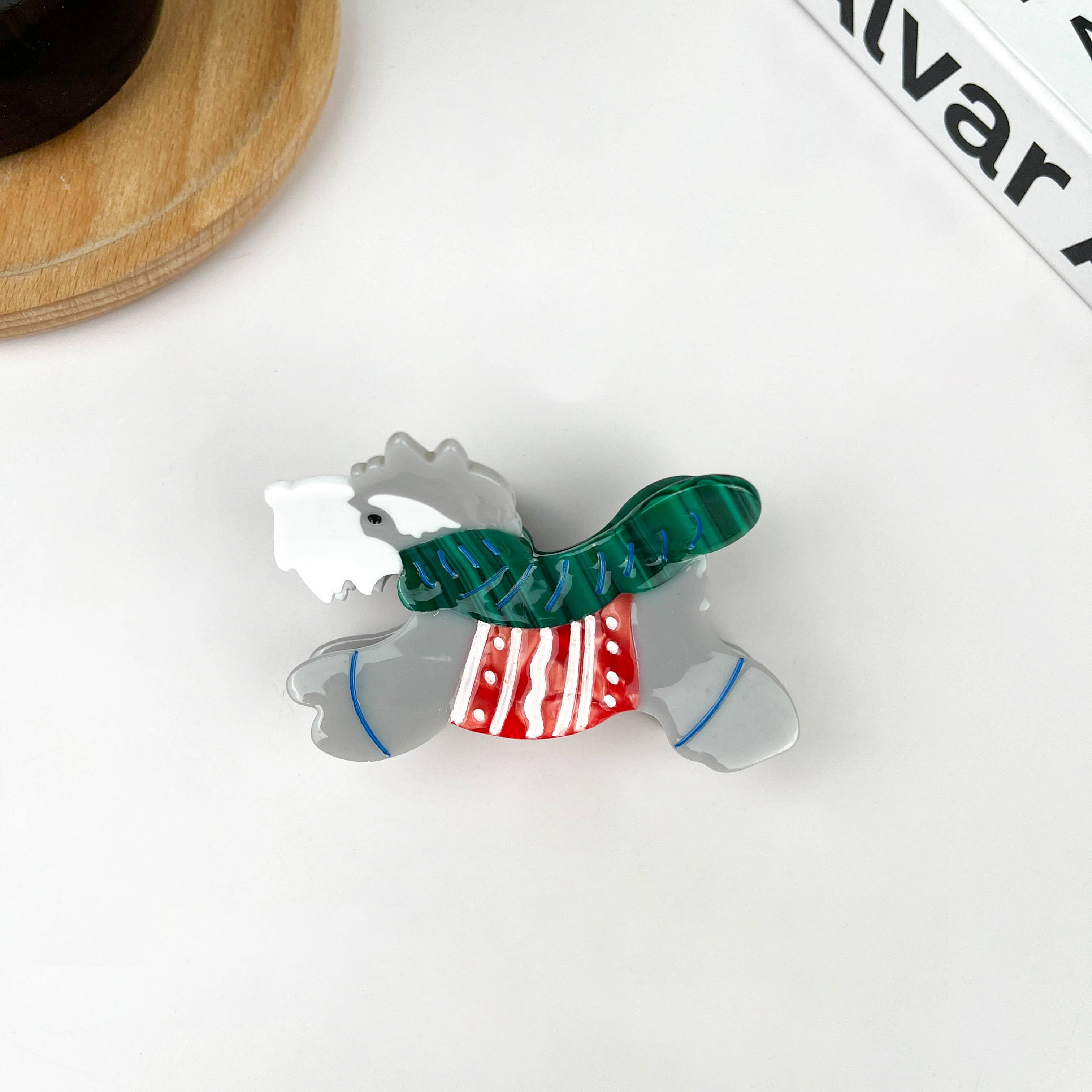 TheDivaSoap - Wholesale Hair Clip - Women's - Schnauzer Hair Clip,Christmas Dog Claw Clip0