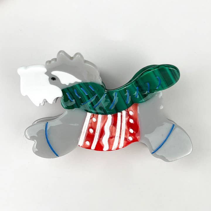 TheDivaSoap - Wholesale Hair Clip - Women's - Schnauzer Hair Clip,Christmas Dog Claw Clip0