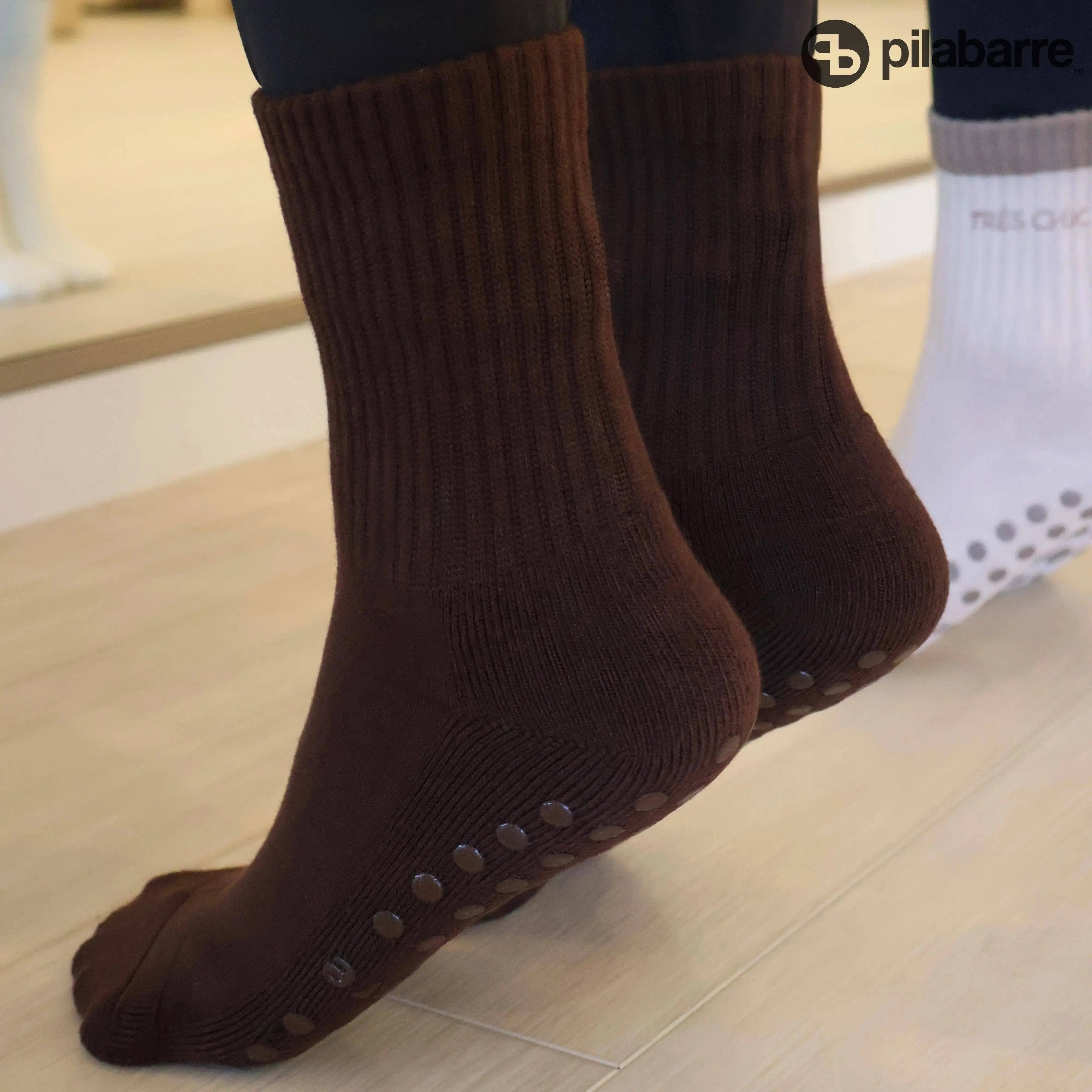 Pilabarre - Wholesale Socks - Women's - PILA Plain Best Brown Grip Socks4
