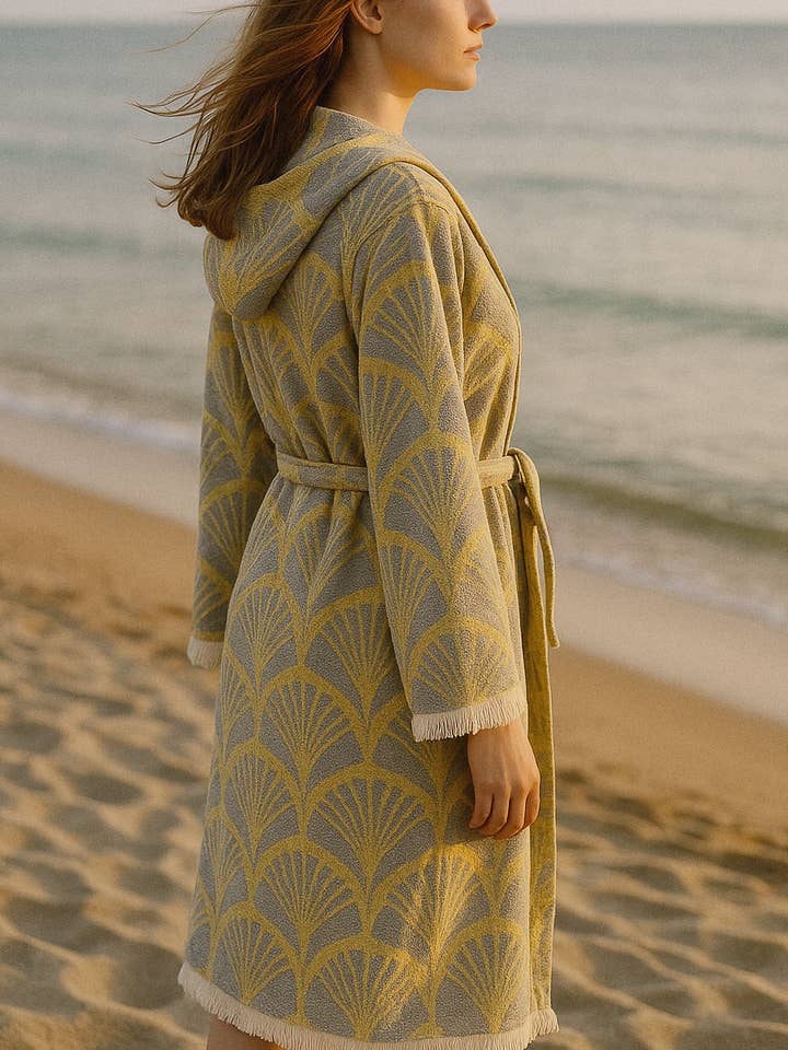 Buld&Co. – Engroshandel Morgenkåbe - Dame – Tyrkisk håndklæde Jacquard Badekåbe, strand slid dobbelt