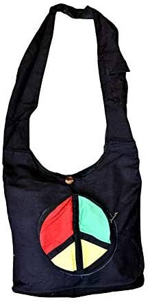 Mandala Crafts – wholesale Crossbody bag – Women's – Rasta Peace Sign Crossbody Boho Shoulder Bag2