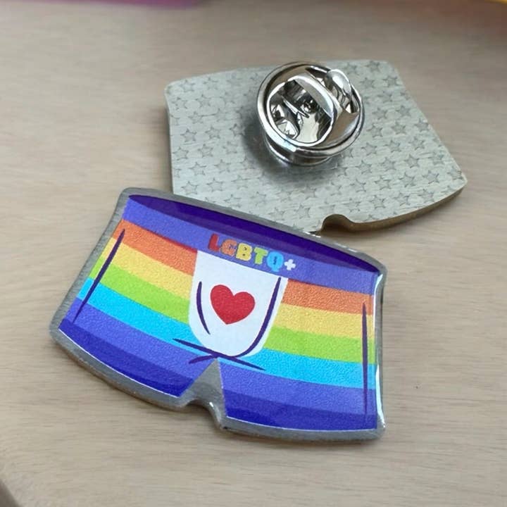LGBTQ+ Pants - Eco Enamel Pin Badge for wholesale by The Enamel Pin Factory