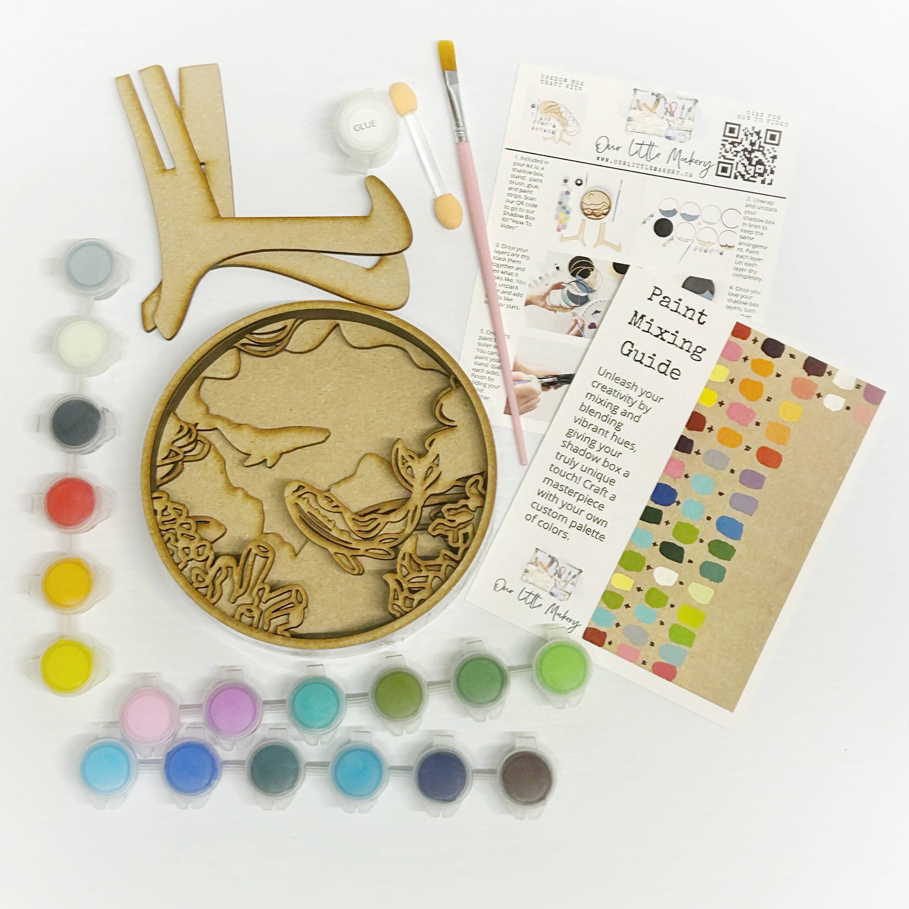 Our Little Makery - Wholesale DIY Craft Kit - A Whale of a Tale Shadow Box Kit  2