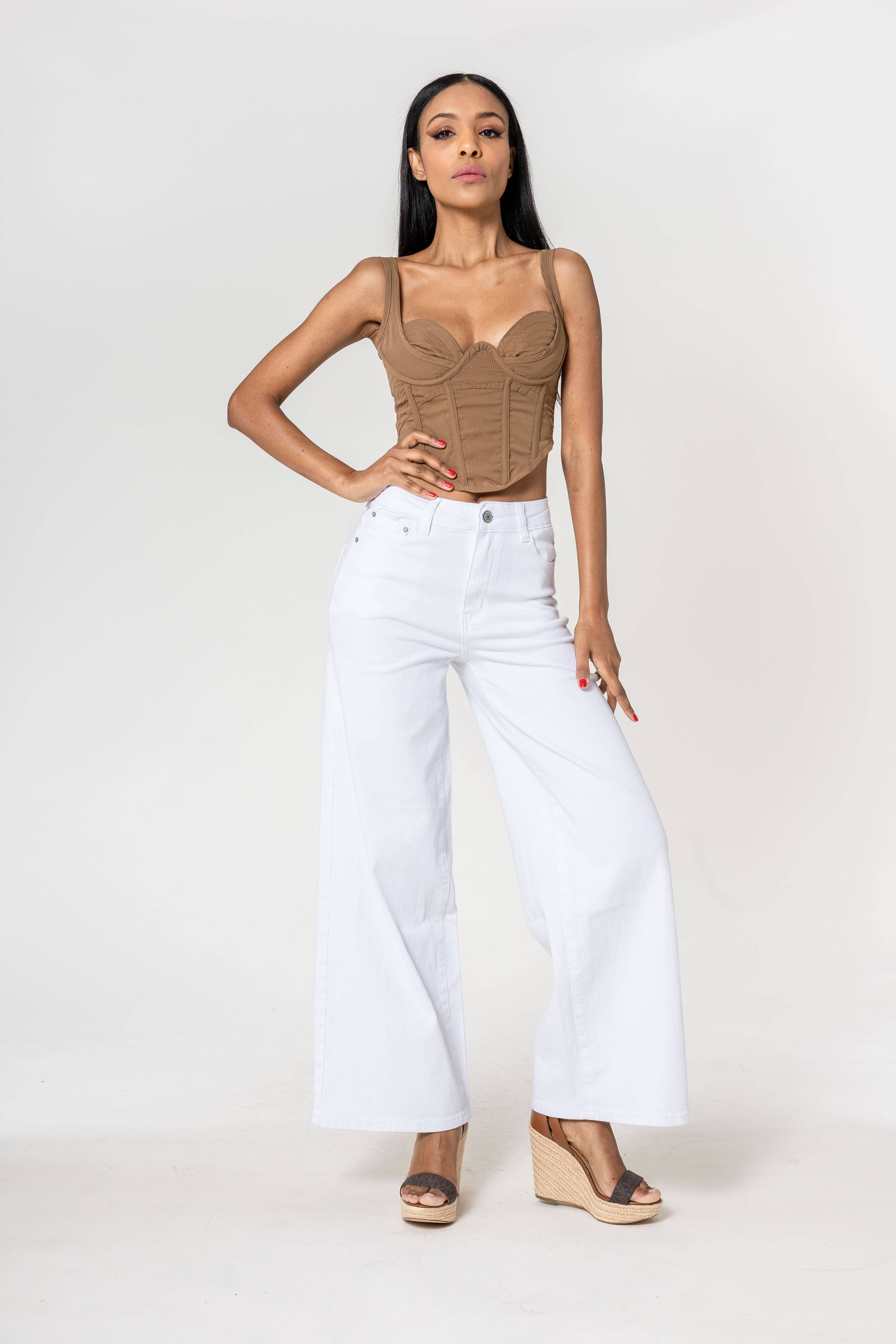 Nina Carter - Vente Jean – femme - Nina Carter super WIDE LEG taille haute stretch YY30045
