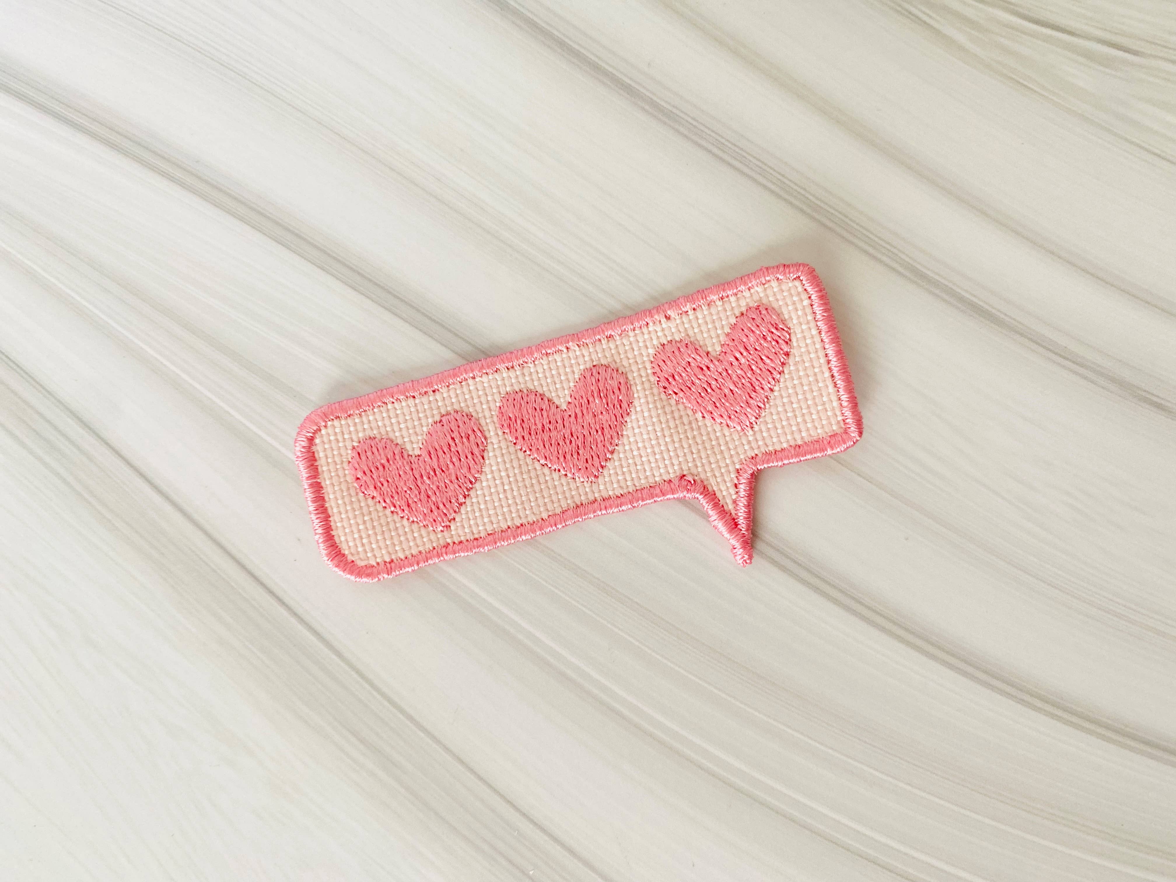 R & R Stitched - Wholesale Patch - heart convo embroidered iron-on patch2