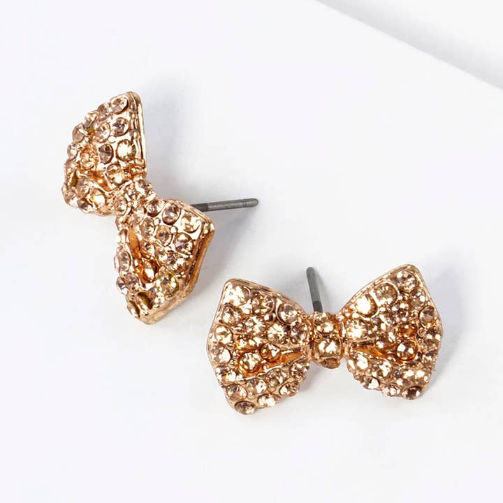 Sensibling Corp. - Wholesale Stud/Post Earrings - Crystal Rhinestone Bow Stud Earrings20