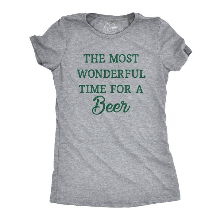 The Most Wonderful Time For A Beer Women's Tshirt Christmas for wholesale by Crazy Dog T-Shirts