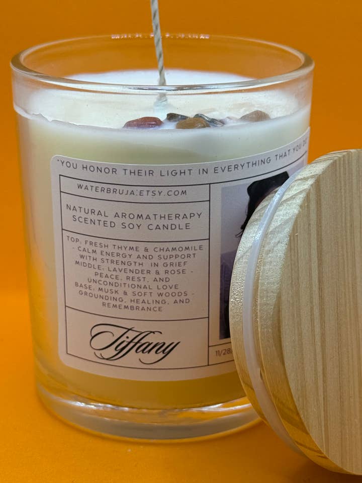 Vela Conmemorativa Personalizada, Vela de Luto de Cristal para venta al por mayor de WaterBruja