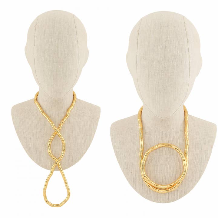 GD Sculptural Gold Loop Collar Necklace KC-KS-2156 for wholesale on Faire1