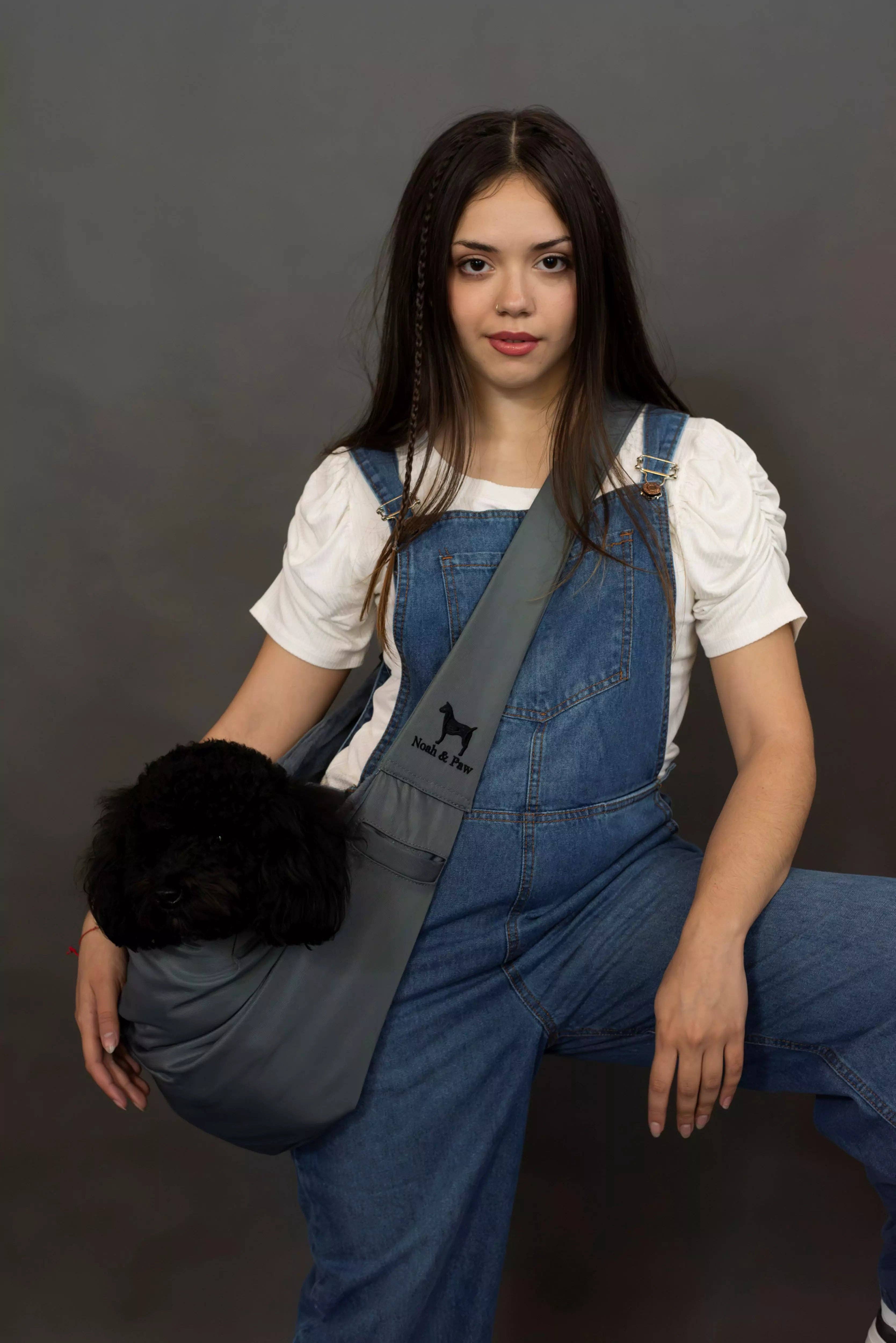 NOAH AND PAW LLC - Wholesale Pet Carrier - Cat/Dog - Premium Twill Pet sling Carrier, Snap Style, Black16