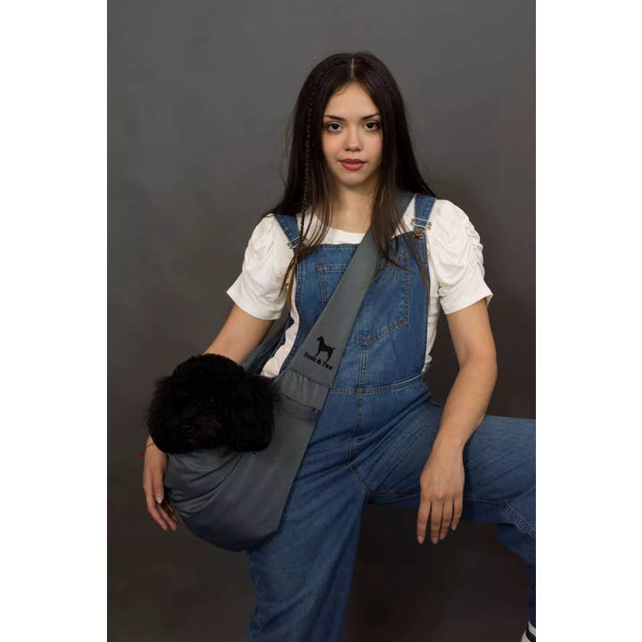 NOAH AND PAW LLC - Wholesale Pet Carrier - Cat/Dog - Premium Twill Pet sling Carrier, Snap Style, Black16