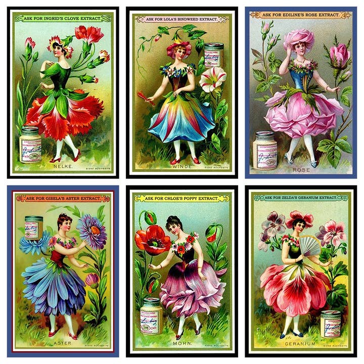 Vintage Floral Ad Mini Matchbox - ANN439 for wholesale by World Buyers