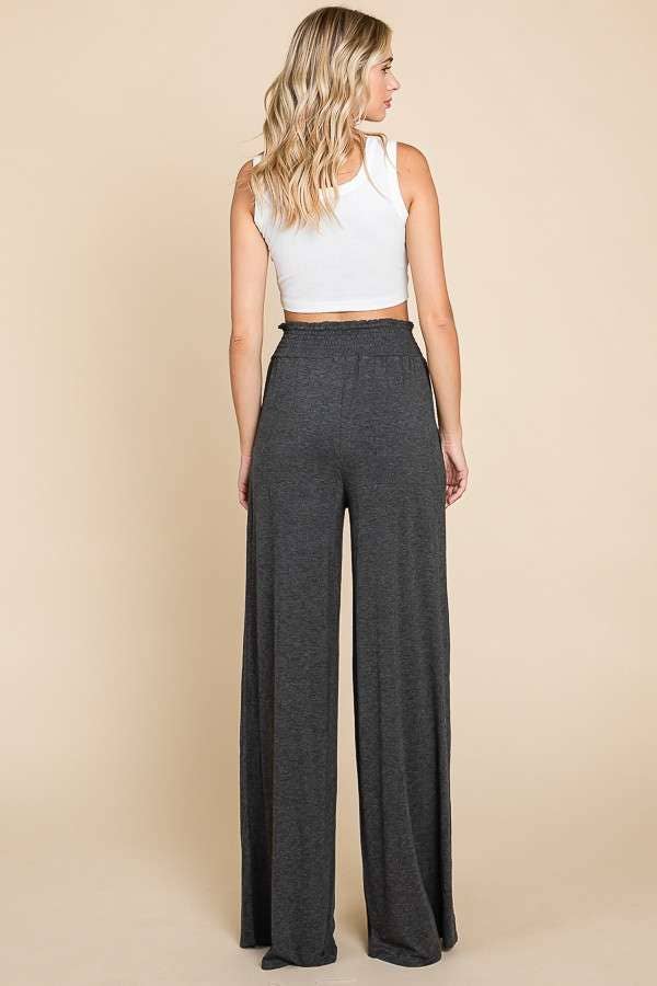 Culture Code - Wholesale Pants - Women's - CAP1848 - SMOCKING WAIST WIDE POCKET PANTS11