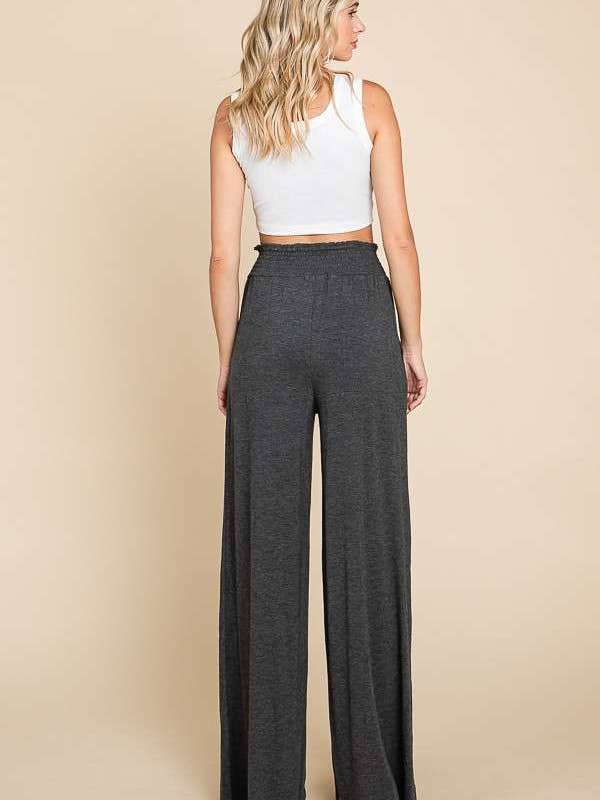 Culture Code - Wholesale Pants - Women's - CAP1848 - SMOCKING WAIST WIDE POCKET PANTS11