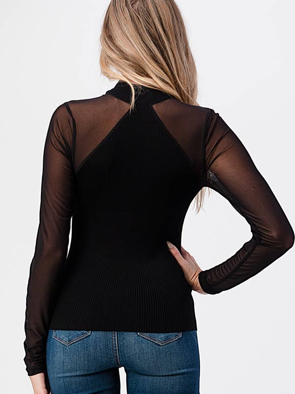 black Mesh Fitted Top for wholesale on Faire6