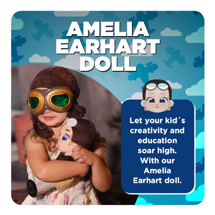 Little Rebels – Großhandel Kuschel-/Plüschtier – Kind & Baby – Amelia Earhart Plüschpuppe: Inspirierend und interaktiv2