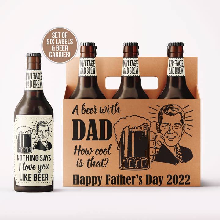 Vatertags-Bierträger+Etiketten für DIY Papa's Beer Geschenke Bier mit Papa für den Großhandel von ZA Handmade Wholesale