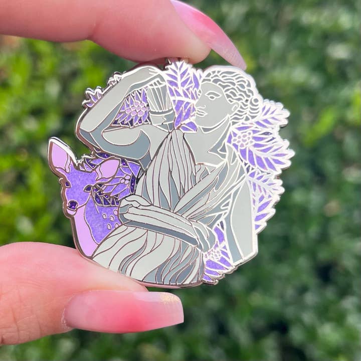 Heartel Design - Wholesale Lapel Pin/Button - Artemis Silver Enamel Pin! Greek god enamel pin1