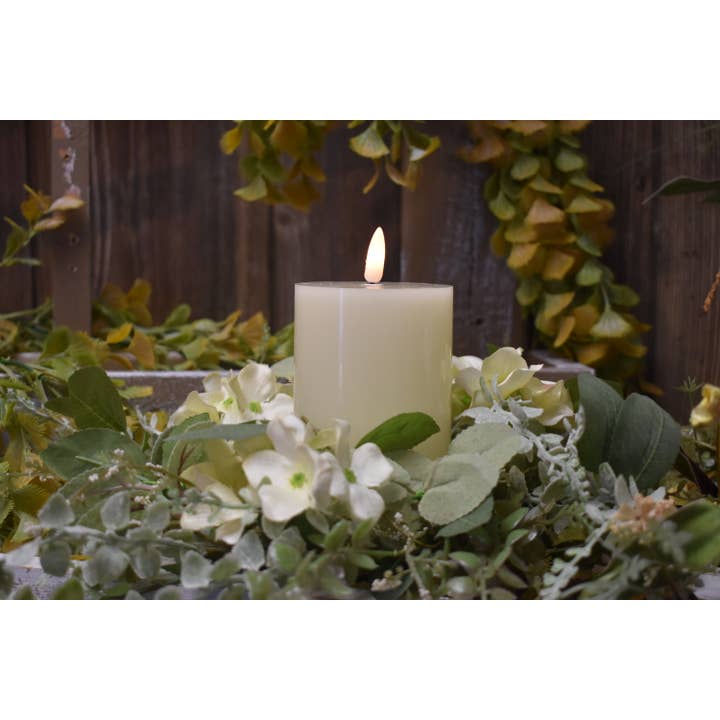 Wholesale Home Decor - Wholesale Flameless candle - Cream Timered Realistic Flame LED Candle 3x7in C Batts