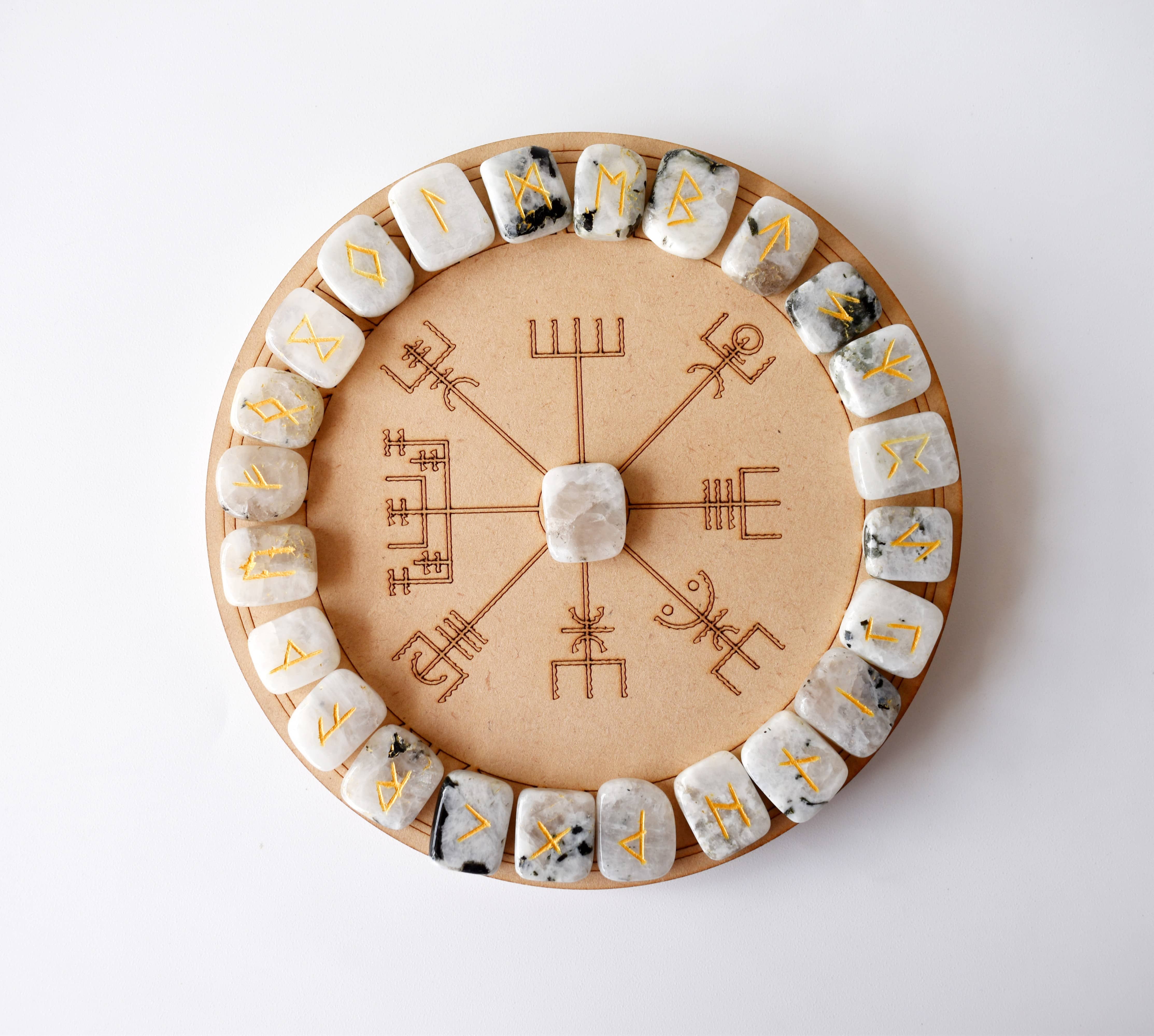 Soothing Crystals - Wholesale Spiritual Stone/Crystal - Futhark Rune Set | Rainbow Moonstone Runes | Runic Crystals4