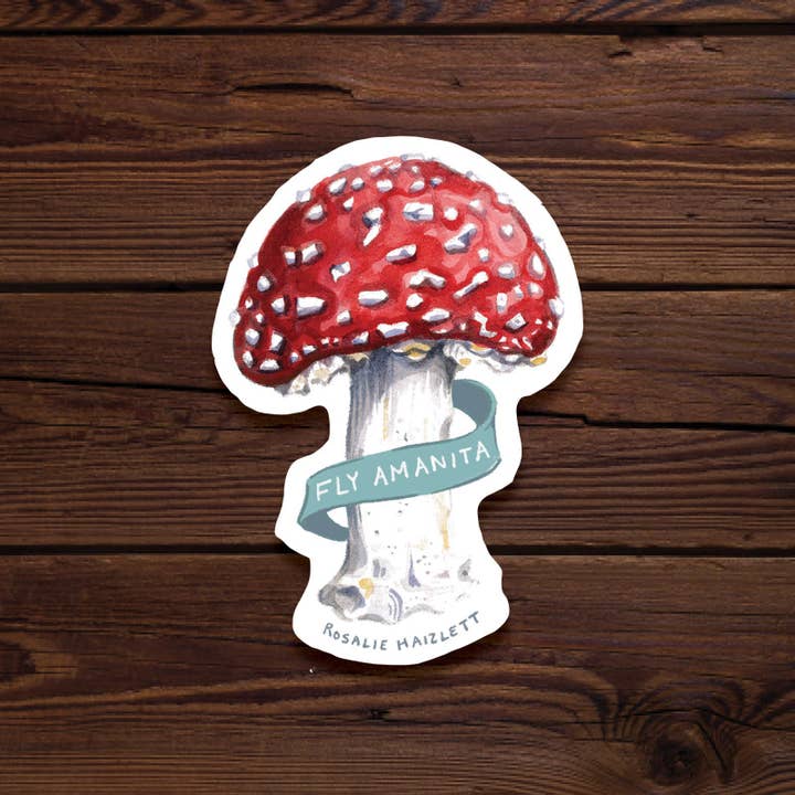 Rosalie Haizlett Illustration - Wholesale Sticker - Amanita Mushroom Waterproof Sticker1