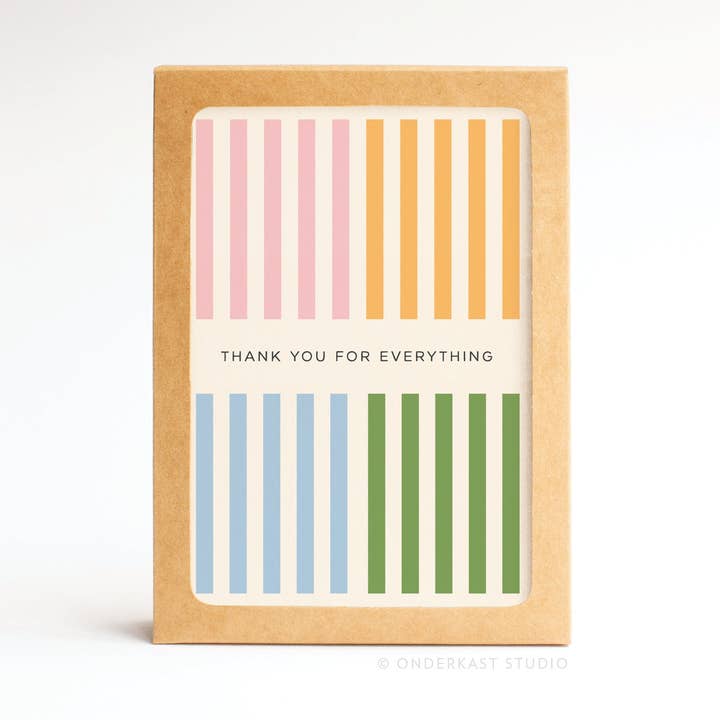 Thank You for Everything Folded Greeting Note Set of 10 for wholesale by Easyhand Goods – formerly Onderkast