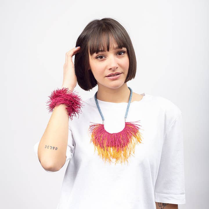 Bijondo - Vendita all'ingrosso Collane di perline/perle - Collana artigianale boho legno e caucciù Notre Dame10