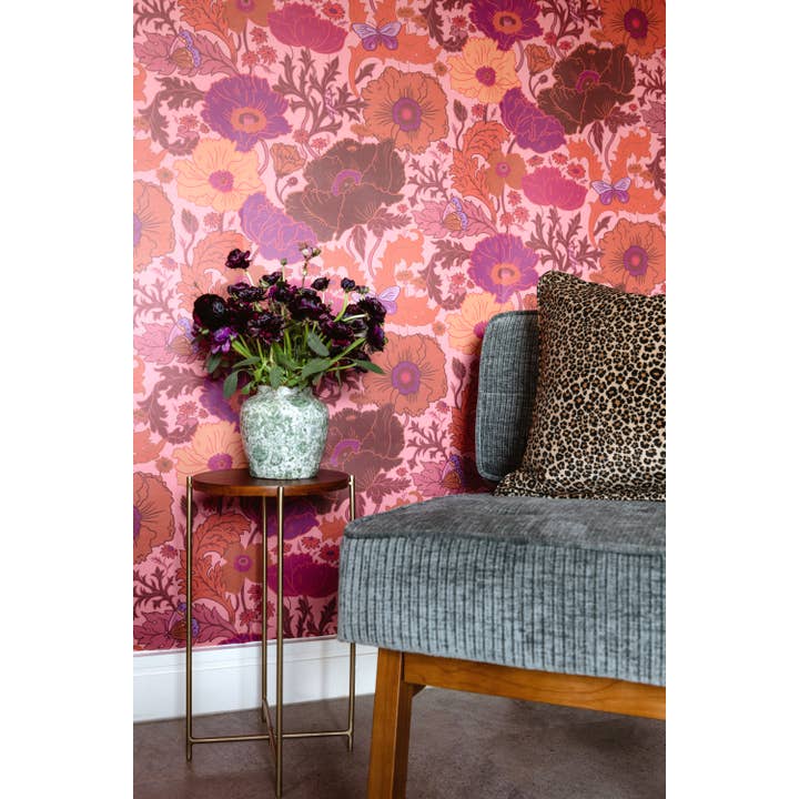 Wear the Walls – wholesale Wallpaper – Fleur Wallpaper In Grapefruit3