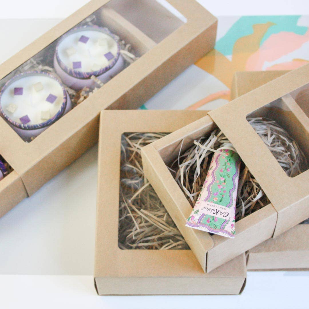 Emartbuy - Wholesale Gift Box - 17x13x5 cm Slide-In Kraft Boxes w/ Clear Window Pack of 124