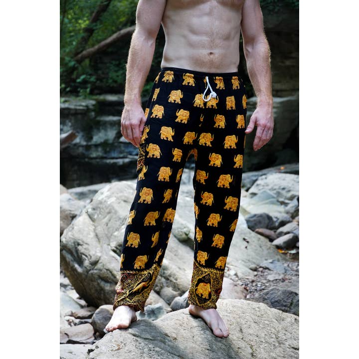 The Elephant Temple - Wholesale Pants - Women's - Golden Elephant Pants-Black