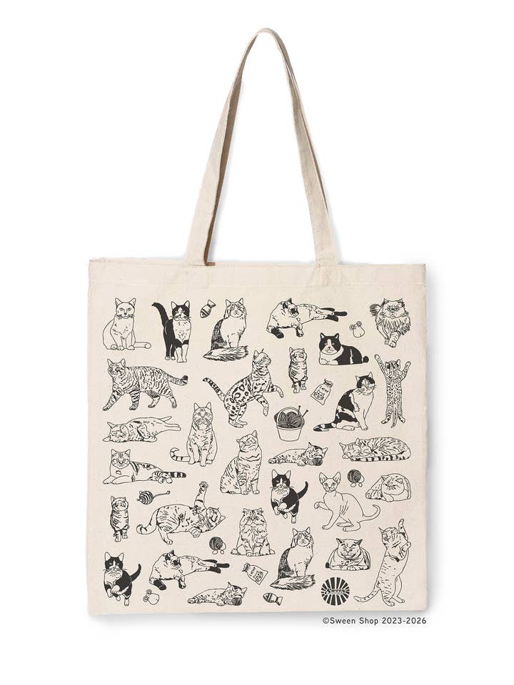 Cat Cotton Canvas Tote Bag Pet Gift for wholesale by Sween Shop