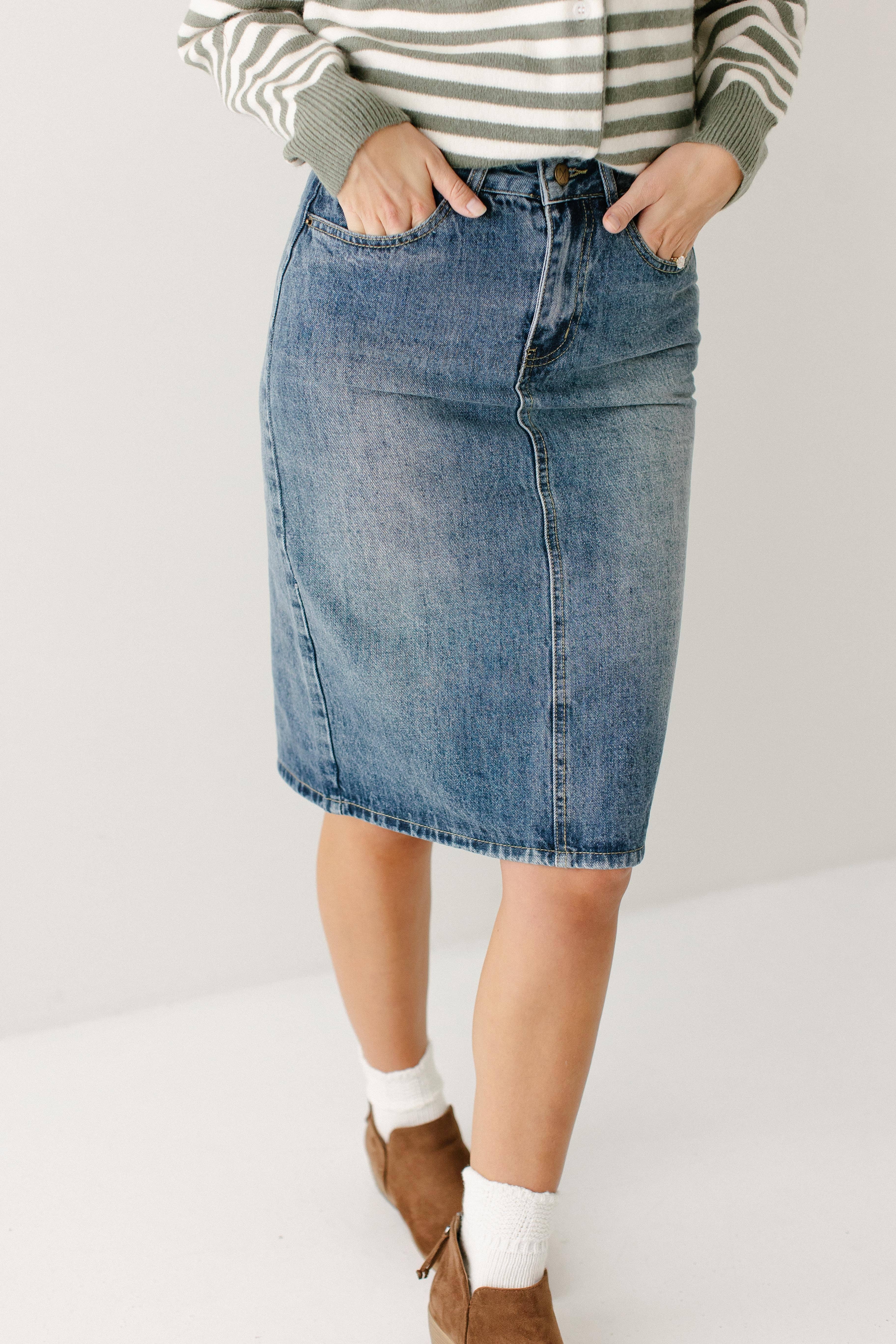 The Main Street Exchange - Vente Jupe – femme - Jupe en denim 100 % coton 'Kyra'2