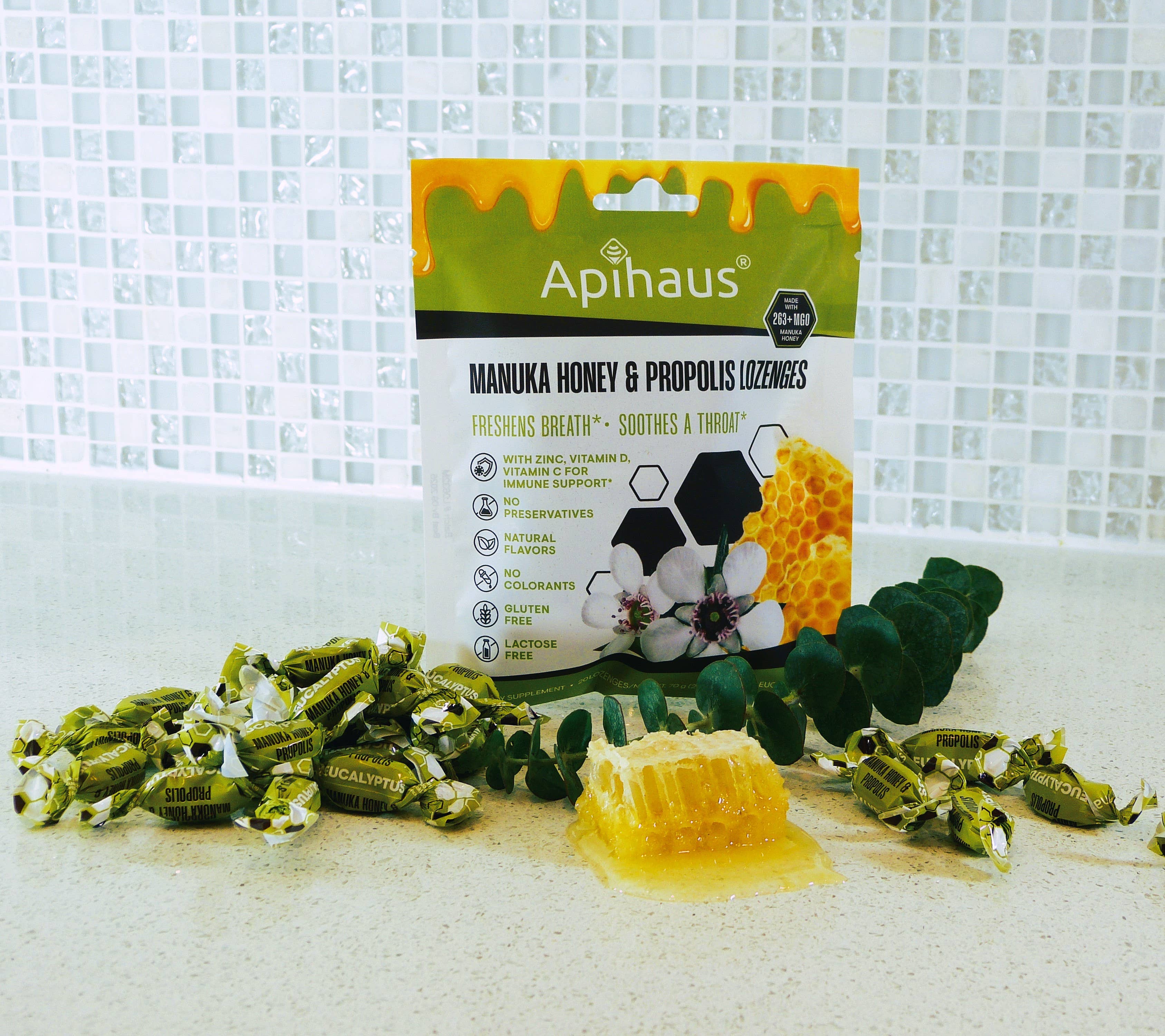Vando Naturals - Wholesale Lozenges/Cough Drops - Apihaus Manuka Honey and Propolis Lozenges   20 pcs5