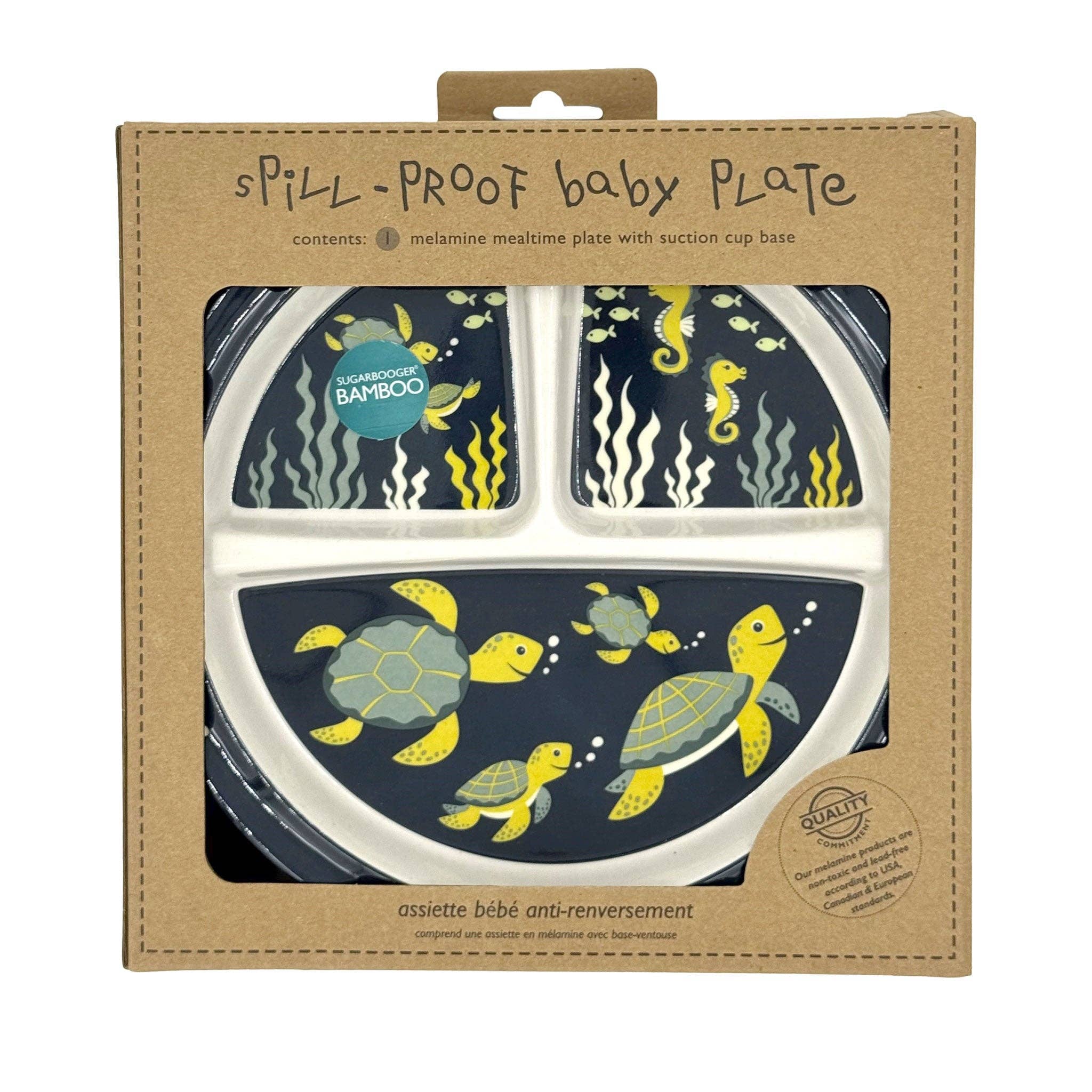 Sugarbooger by Ore’ Originals - Vente Assiette – enfant et bébé - Plaque d'aspiration divisée | Tortue de mer2