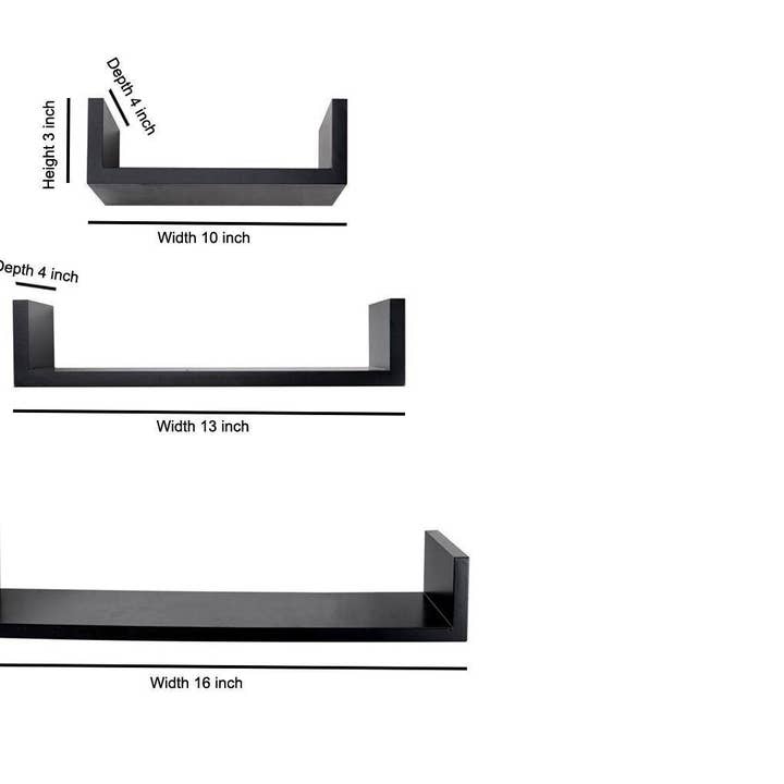 AK INTERNATIONAL - Vendita all'ingrosso Mensole da parete - Mensola da parete galleggiante a forma di U, set di 3 (marrone noce) per la decorazione da parete e la casa2