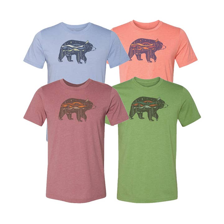Ætset Wildlife Bear Tee Shirt - Kort for engroshandel hos Nature Bound Co