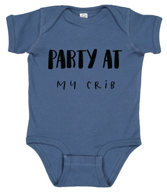 Paper Cow LLC - Wholesale Bodysuit (Non-Footed) - Baby - Baby Party at my Crib Graphic Cotton Bodysuit4
