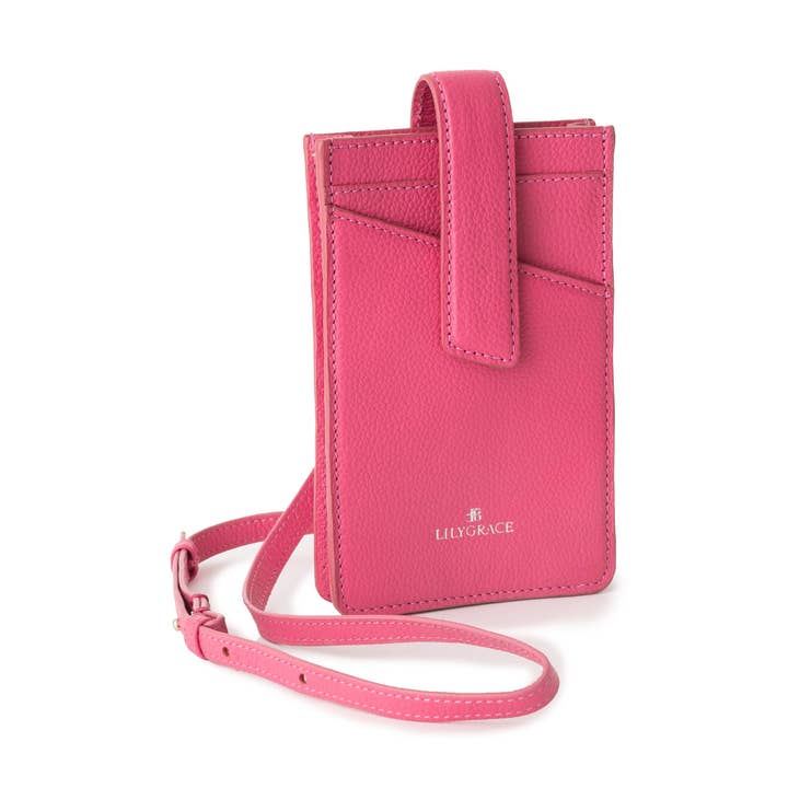 Leather Phone Bag - Rose Petal Pink for wholesale by Lily Grace Co.