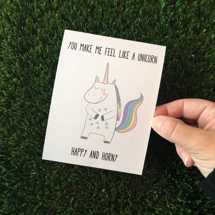 Carte drôle de licorne, carte drôle de Saint-Valentin, carte drôle d'amour, carte licorne Saint-Valentin, carte drôle Ldr, carte de relation drôle, carte cornée pour la vente par Personal Paper Hugs