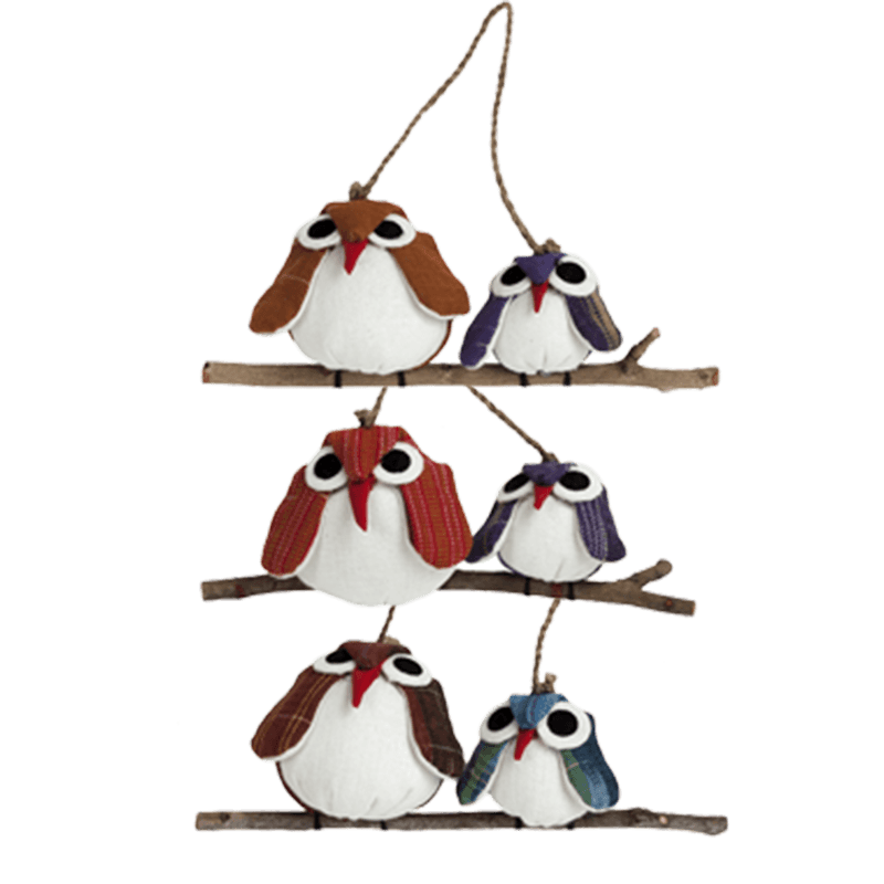 Marquet - Wholesale Ornament Set - Family of Owl Christmas Ornaments with Printed Retail Price1