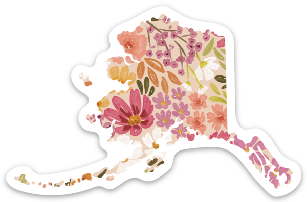 Elyse Breanne Design - Wholesale Sticker - Alaska State Floral Sticker 3.5x2.25in1